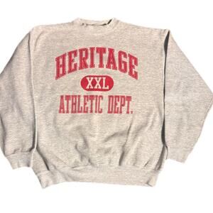 Grey and red vintage 90s Heritage Athletic Dept sweatshirt (XL)